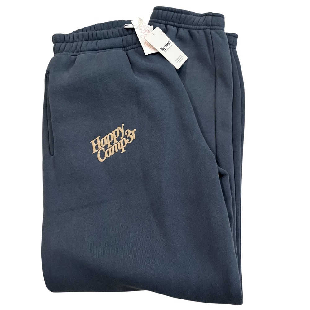 Happy Camp3r Puff Series Sweatpants Midnight Blue Medium NWT Cozy Joggers Heavy
